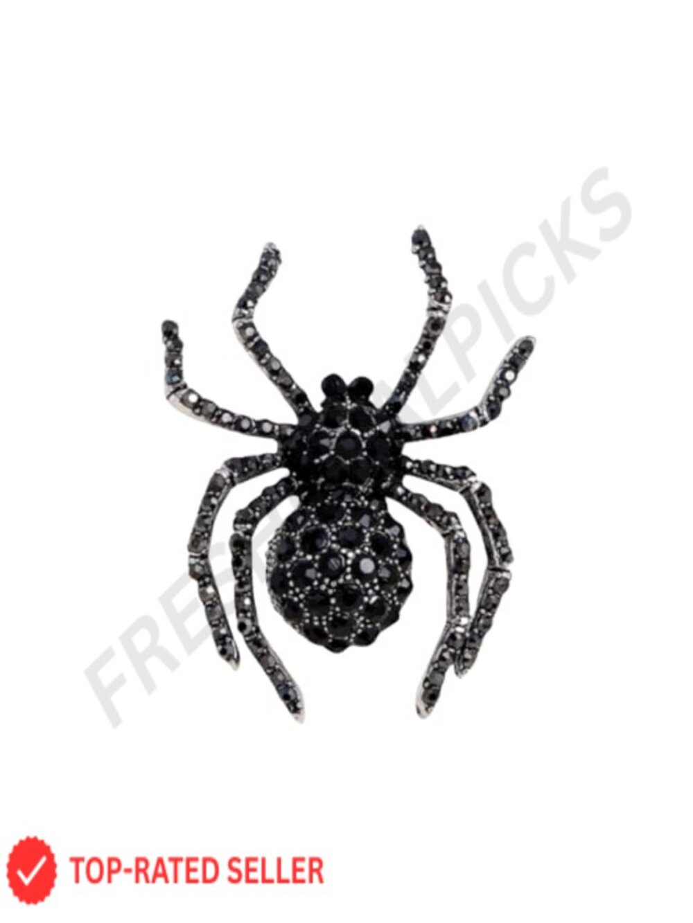 Gold Plated Rhinestone Spider Brooch Crystal Insect Lapel Pin Women Men